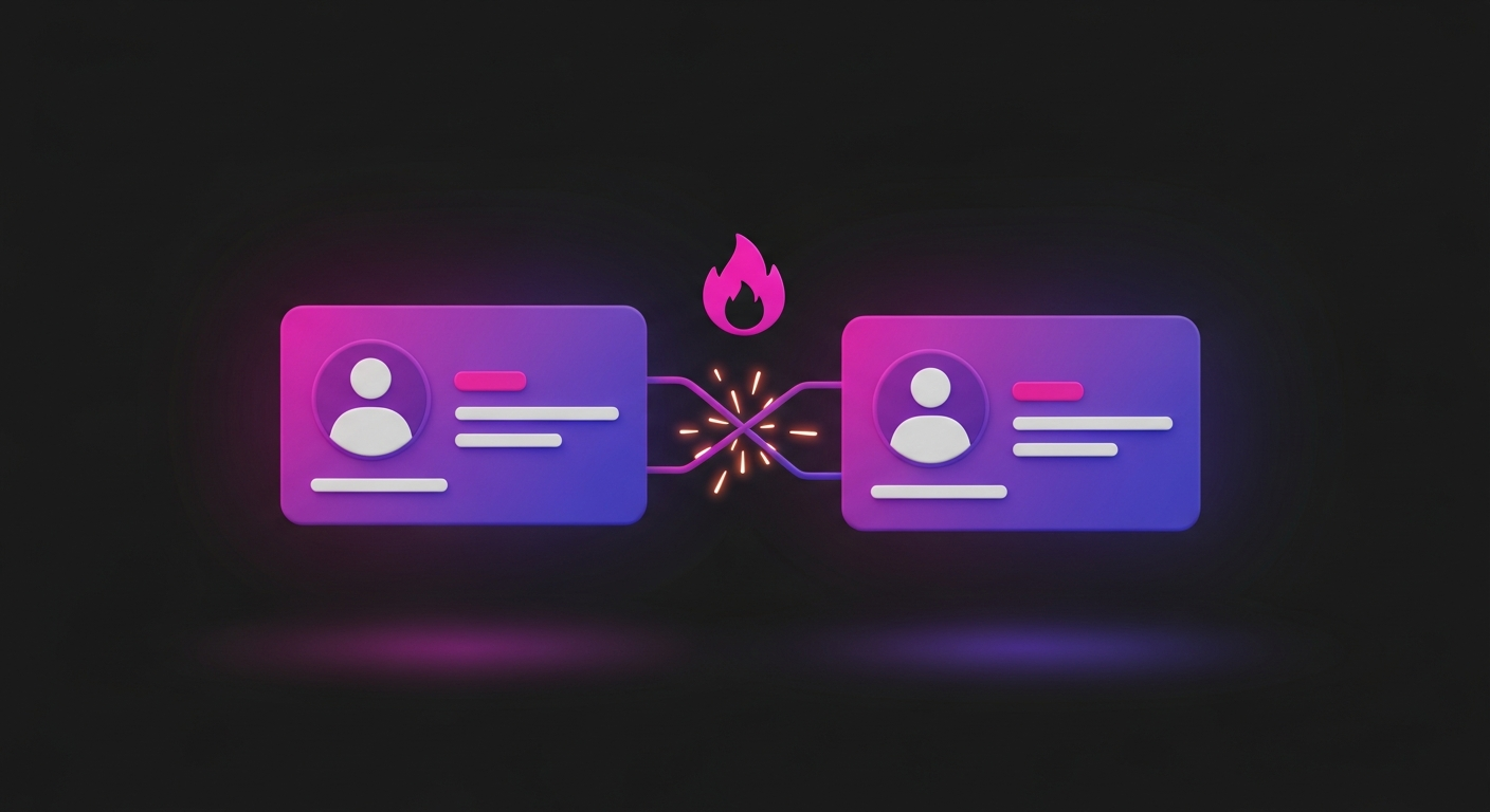 Tela de verificação de perfil do Instagram ao lado da interface do Tinder em um celular